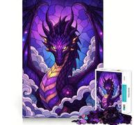 Rompecabezas Dragón Púrpura en Las Nubes para Adultos, 1000 Piezas, Mejora la Memoria, Ocio, Diversión, Bordes Precisos, Un Regalo Encantador (50x75cm)