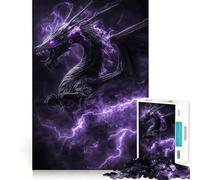 Rompecabezas Dragón Relámpago Púrpura de 1000 Piezas para Adolescentes, Juguete cognitivo, pasatiempo Relajante, Borde Premium, Lista de Deseos de Santa Claus (38x52cm)
