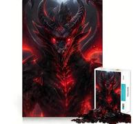 Rompecabezas Dragón Rojo Ardiente Maligno de 1000 Piezas para Adolescentes Fortalece la Memoria, Calma, relaja, Bordes Suaves Regalo increíble (38x52cm)