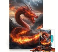 Rompecabezas Dragón Rojo de 1000 Piezas para Adultos Regalo Ideal para quienes Buscan un desafío Mental Juguete fácil de Usar Corte preciso (50x75cm)