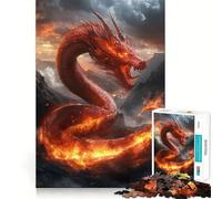 Rompecabezas Dragón Rojo de 1000 Piezas para Adultos y Adolescentes Juguete de Habilidad, Relajante y Divertido Bordes Ajustados Regalo Ideal para Festivales (38x26cm)