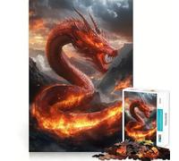 Rompecabezas Dragón Rojo para Adultos, 1000 Piezas, Mejora la Memoria, Juego en Grupo, Patrón de Ensamblaje, Sorpresa Navideña (38x52cm)
