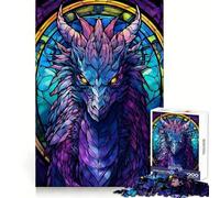 Rompecabezas Dragón Serafón Morado para Adolescentes 1000 Piezas Juego Inteligente Tiempo en Familia Patrón Ensamblaje Elegir Deseo de Santa (38x52cm)