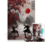 Rompecabezas Duelo de samuráis bajo cerezos en Flor para Adolescentes, 1000 Piezas, Juguete para desarrollar la Mente, diseño de Ocio Suave, Regalo Premium (38x52cm)