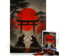 Rompecabezas Duelo de samuráis bajo el Sol Rojo para Adolescentes, 1000 Piezas, Juguete para desarrollar la Mente, diseño de Ocio Suave, Regalo Premium (50x75cm)