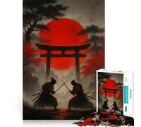 Rompecabezas Duelo de samuráis bajo el Sol Rojo para Adolescentes, 1000 Piezas, Juguete para desarrollar la Mente, diseño de Ocio Suave, Regalo Premium (50x75cm)