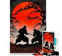 Rompecabezas Duelo de samuráis con Luna roja para Adolescentes, 1000 Piezas, Recuerdo Mejorado, Relajante, Divertido, Arte de Pared de Corte Claro, decoración (50x75cm)
