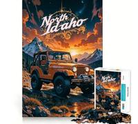 Rompecabezas Duro de Jeep del Norte de Idaho para Adultos, 1000 Piezas, estimula la Memoria, Juego Relajante, Corte Premium, (50x75cm)