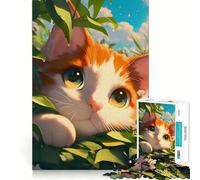 Rompecabezas Duro Gato Sol para Adultos, 1000 Piezas, fortalece la Memoria, Alivia el estrés, Pieza de Arte 38x26cm