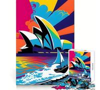 Rompecabezas Duro Opera Sydney Colors Popart para Adultos, 1000 Piezas, con Memoria, fácil de armar, Ideal para el Ocio, Regalo artístico (38x26cm)
