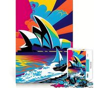 Rompecabezas Duro Opera Sydney Colors Popart para Adultos, 1000 Piezas, con Memoria, fácil de armar, Ideal para el Ocio, Regalo artístico (38x26cm)