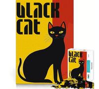 Rompecabezas Duro Original de Gato Negro para Adultos, 1000 Piezas, Juego Inteligente para el hogar, Disfruta del Montaje de la Imagen, Regalo Festivo (38x52cm)