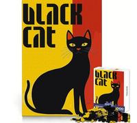 Rompecabezas Duro Original de Gato Negro para Adultos, 1000 Piezas, Juego Inteligente para el hogar, Disfruta del Montaje de la Imagen, Regalo Festivo (38x52cm)