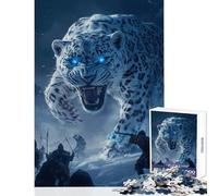 Rompecabezas Duro para Adultos 1000 Piezas Ataque de Leopardo de Las Nieves decoración del hogar Juguetes Regalo Divertido Juego Familiar Cada Pieza es única Tamaño: 50x75cm