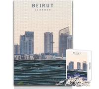 Rompecabezas Duro para Adultos 1000 Piezas Beirut Juego práctico Decoración Juguetes antiestrés Tamaño 50x75cm