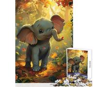 Rompecabezas Duro para Adultos 1000 Piezas Bonito Elefante en el Bosque otoñal Juguete Educativo Gran Regalo para Juegos Juegos educativos colección de Artistas Bellas Artes tamaño 50x75cm