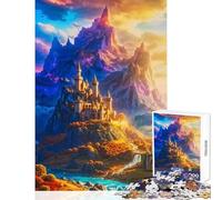 Rompecabezas Duro para Adultos 1000 Piezas Castillo Iluminado por el Sol de los Picos Místicos Juguete para decoración de Pared Regalo de cumpleaños para Juego Educativo Cada Pieza es única Tamaño: