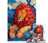 Rompecabezas Duro para Adultos 1000 Piezas diseño de león Naranja Manualidades de Papel Juguetes de Bricolaje Regalo de cumpleaños Juego práctico colección de Artistas Bellas Artes tamaño 38x52cm
