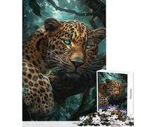 Rompecabezas Duro para Adultos 1000 Piezas diseño de Leopardo de la Selva Tropical decoración de Pared Obra de Arte Regalo Juego práctico colección de Artistas Bellas Artes tamaño 50x75cm