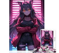 Rompecabezas Duro para Adultos 1000 Piezas diseño de neón Vigilante Anime Chica decoración del hogar Juguetes Regalos para Mujeres y Hombres Juegos de relajación desafiantes para completar 38x26cm