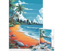 Rompecabezas Duro para Adultos 1000 Piezas diseño de Playa Tropical Paisaje Urbano decoración del hogar Juguetes Regalo Divertido Juego Familiar Cada Pieza es única Tamaño: 38x52cm