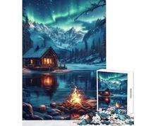 Rompecabezas Duro para Adultos 1000 Piezas diseño nórdico de Aurora para decoración del hogar Juguetes Ideas de Regalo para Juegos educativos Cada Pieza es única tamaño 38x52cm