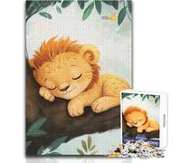 Rompecabezas Duro para Adultos, 1000 Piezas, ilustración de Cachorro de león durmiendo, para un Momento de Tranquilidad Relajante, Juguete de precisión estricta, tamaño 38x26cm