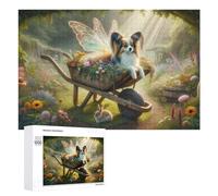 Rompecabezas duro para adultos, 1000 piezas, jardín encantado con carretilla de perro de hadas, rompecabezas para adultos, juego familiar para diversión familiar, gran regalo para juegos, 1000 piezas