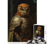 Rompecabezas Duro para Adultos 1000 Piezas Juguete de Caballero búho Oscuro decoración de Pared Gran Regalo Juego práctico Cada Pieza es única - Tamaño 38x26cm