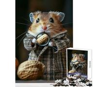 Rompecabezas Duro para Adultos 1000 Piezas Juguete de Detective hámster decoración de Pared Gran Regalo Juego práctico Cada Pieza es única - Tamaño 38x52cm