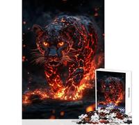 Rompecabezas Duro para Adultos 1000 Piezas Lava Panther of The Inferno Juguete Educativo Gran Regalo para Juegos Juegos educativos Colección de Artistas Bellas Artes Tamaño 50x75cm