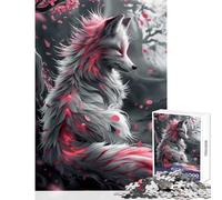 Rompecabezas Duro para Adultos 1000 Piezas majestuoso Zorro Blanco Juguete Educativo Gran Regalo para Juegos Juegos educativos colección de Artistas Bellas Artes tamaño 38x26cm