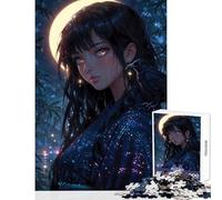 Rompecabezas Duro para Adultos 1000 Piezas Moonlit Raven︰ Mística Oriental Juguete decoración de Pared Obra de Arte Regalo Juego práctico colección de Artistas Bellas Artes tamaño 50x75cm