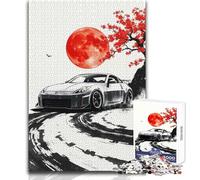Rompecabezas Duro para Adultos, 1000 Piezas, Nissan Z Drifting, Arte japonés, Relajante, Tranquilo, Divertido, de precisión estricta, Juguete de Juego estándar, tamaño 50x75cm