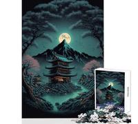 Rompecabezas Duro para Adultos 1000 Piezas Paisaje Nocturno japonés Juguete para decoración de Pared Regalo de cumpleaños para Juego Educativo Cada Pieza es única Tamaño: 38x52cm