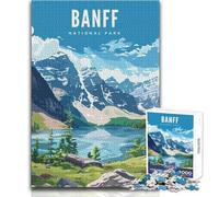 Rompecabezas Duro para Adultos,1000 Piezas,Parque Nacional Banff,Juego práctico,decoración, Juguetes antiestrés,tamaño 38x52cm
