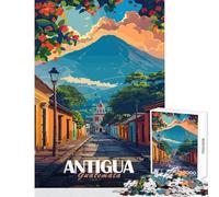 Rompecabezas Duro para Adultos 1000 Piezas póster de Viaje de Antigua Guatemala decoración del hogar Juguetes Ideas de Regalo para Juegos educativos Cada Pieza es única tamaño 38x26cm