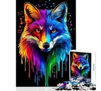 Rompecabezas Duro para Adultos 1000 Piezas Rainbow Fox Pop Art Fox Co Juguetes antiestrés Regalo Divertido Juegos educativos desafío Educativo tamaño 38x52cm