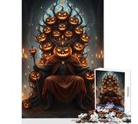 Rompecabezas Duro para Adultos 1000 Piezas Rey Calabaza en el Trono Juguete para decoración de Pared Gran Regalo Juego práctico Cada Pieza es única - Tamaño 50x75cm