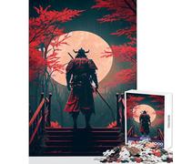 Rompecabezas Duro para Adultos 1000 Piezas samurái japonés en Sakura Juguetes antiestrés Regalos de Amigo Secreto Juegos Familiares desafío Educativo tamaño 50x75cm