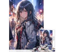 Rompecabezas Duro para Adultos 1000 Piezas Waifu bajo la Lluvia Juguete Educativo Obra de Arte Regalo para Juego Educativo Cada Pieza es única - Tamaño 38x26cm