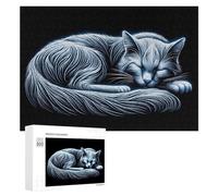 Rompecabezas duro para adultos, 300 piezas, diseño de gato de neón brillante, para adultos, juego familiar para diversión familiar, gran regalo para juegos, 300 piezas