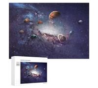 Rompecabezas duro para adultos, 300 piezas, planetas cósmicos en el espacio, rompecabezas para adultos, juego familiar para diversión familiar, gran regalo para juegos, 300 piezas