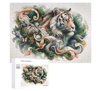 Rompecabezas duro para adultos, 500 piezas, obras de arte de tigre, vida silvestre, rompecabezas para adultos, juego familiar para diversión familiar, gran regalo para juegos, 500 piezas