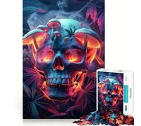 Rompecabezas Duro para Adultos con diseño de Calavera, Hongos y Marihuana, 1000 Piezas, Juguete de lógica, vínculo Familiar, Corte de precisión, cálida Sorpresa 50x75cm