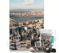 Rompecabezas Duro para Adultos con Vista aérea de la Ciudad de Osaka, 1000 Piezas, con Sistema de Memoria, fácil de armar, Ideal para el Ocio y como Regalo artístico (38x52cm)
