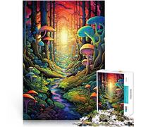 Rompecabezas Duro para Adultos de 1000 Piezas Arte psicodélico del Bosque Hecho de Papel，para Mayores de 14 años Decoración artística del hogar como Regalo para Toda la Familia y Amigos.。