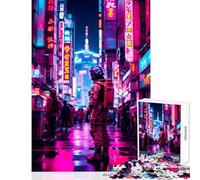 Rompecabezas Duro para Adultos de 1000 Piezas Astronauta en la Ciudad decoración del hogar Juguetes Regalo Divertido Juego Familiar Cada Pieza es única - Tamaño 38x26cm