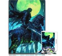 Rompecabezas Duro para Adultos de 1000 Piezas: Caballero Oscuro a Caballo bajo la Luna Un Momento de Tranquilidad Relajante Juguete de precisión estricta Tamaño 38x52cm