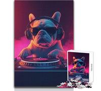 Rompecabezas Duro para Adultos de 1000 Piezas, diseño de Bulldog, DJ, francés, Meme Musical, Relajante, para Momentos de Tranquilidad, Juguete de precisión estricta, tamaño 38x52cm